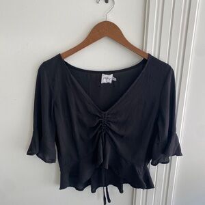 Polly Black Ruched Top